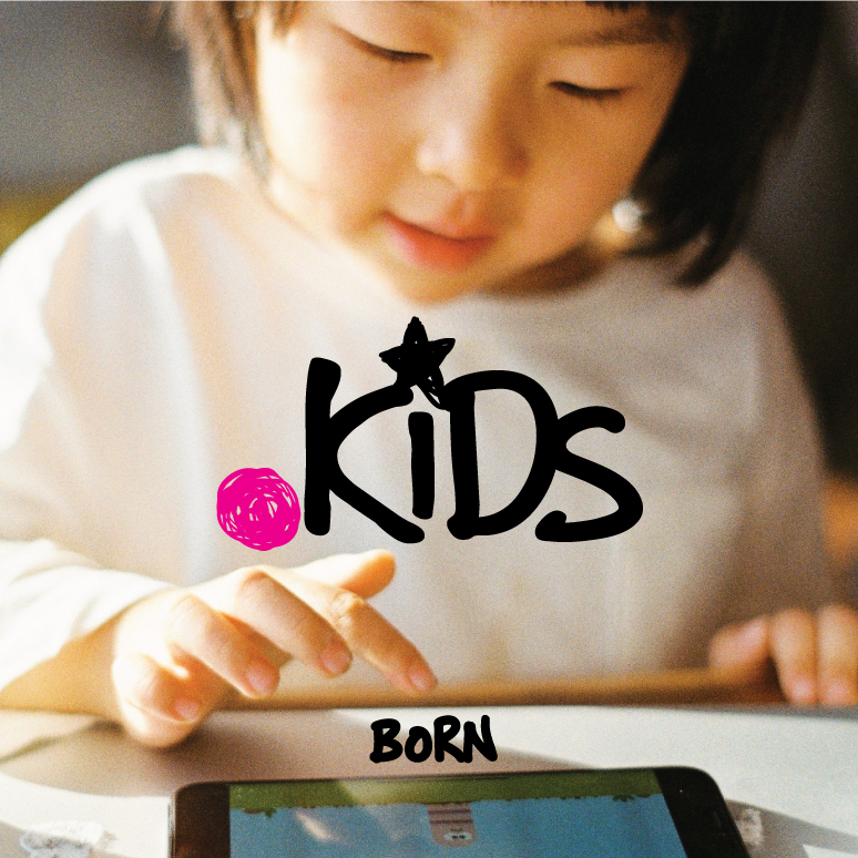 .kids launch poster graphic - kid on tablet