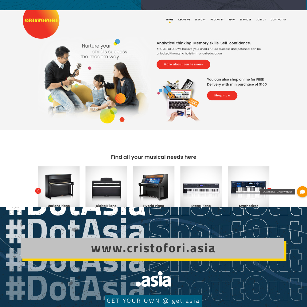Website Screenshot: cristofori.asia